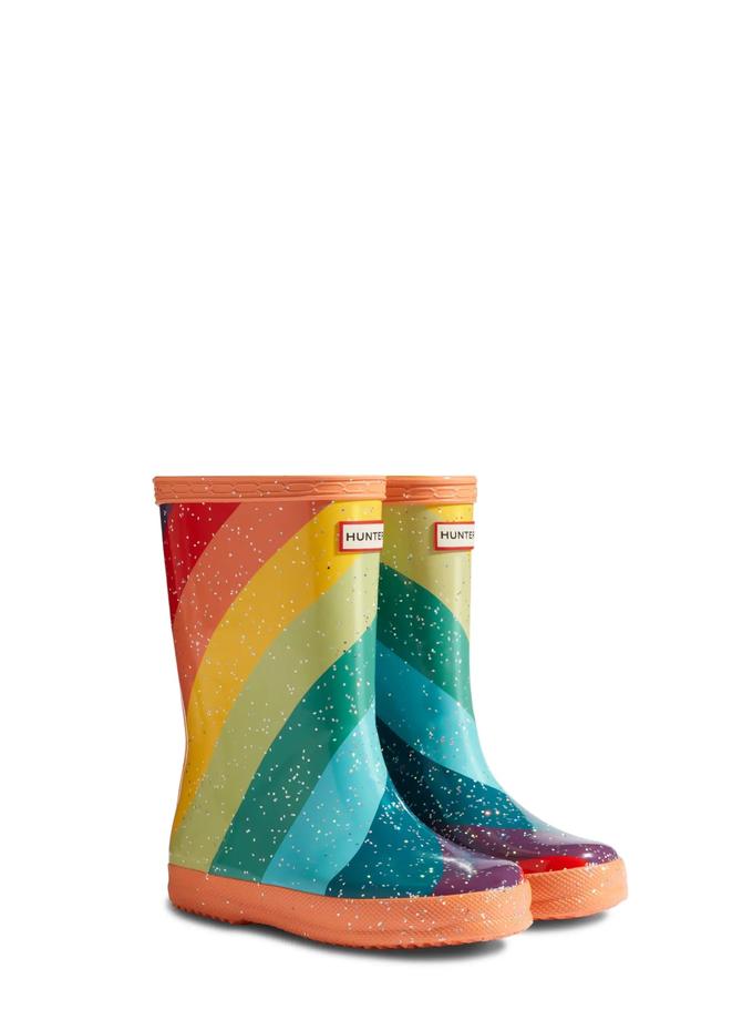 Hunter Boots Kids First Glitter Stripe Rain Boots Best Buy